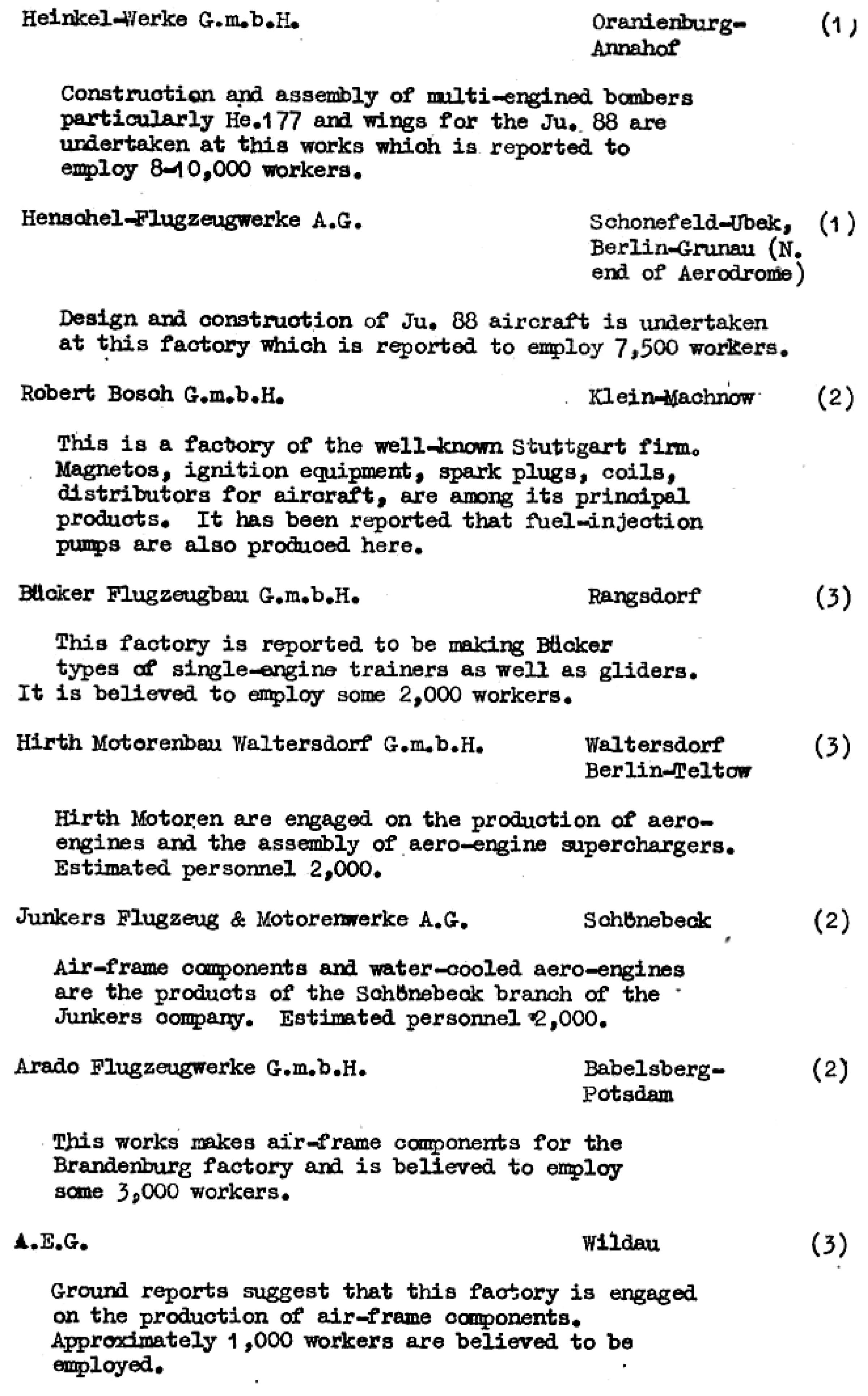 Die Ziele der alliierten Luftangriffe in Berlin im Zeiten Weltkrieg im Bomber's Baedeker - Originaldokument Seite 44