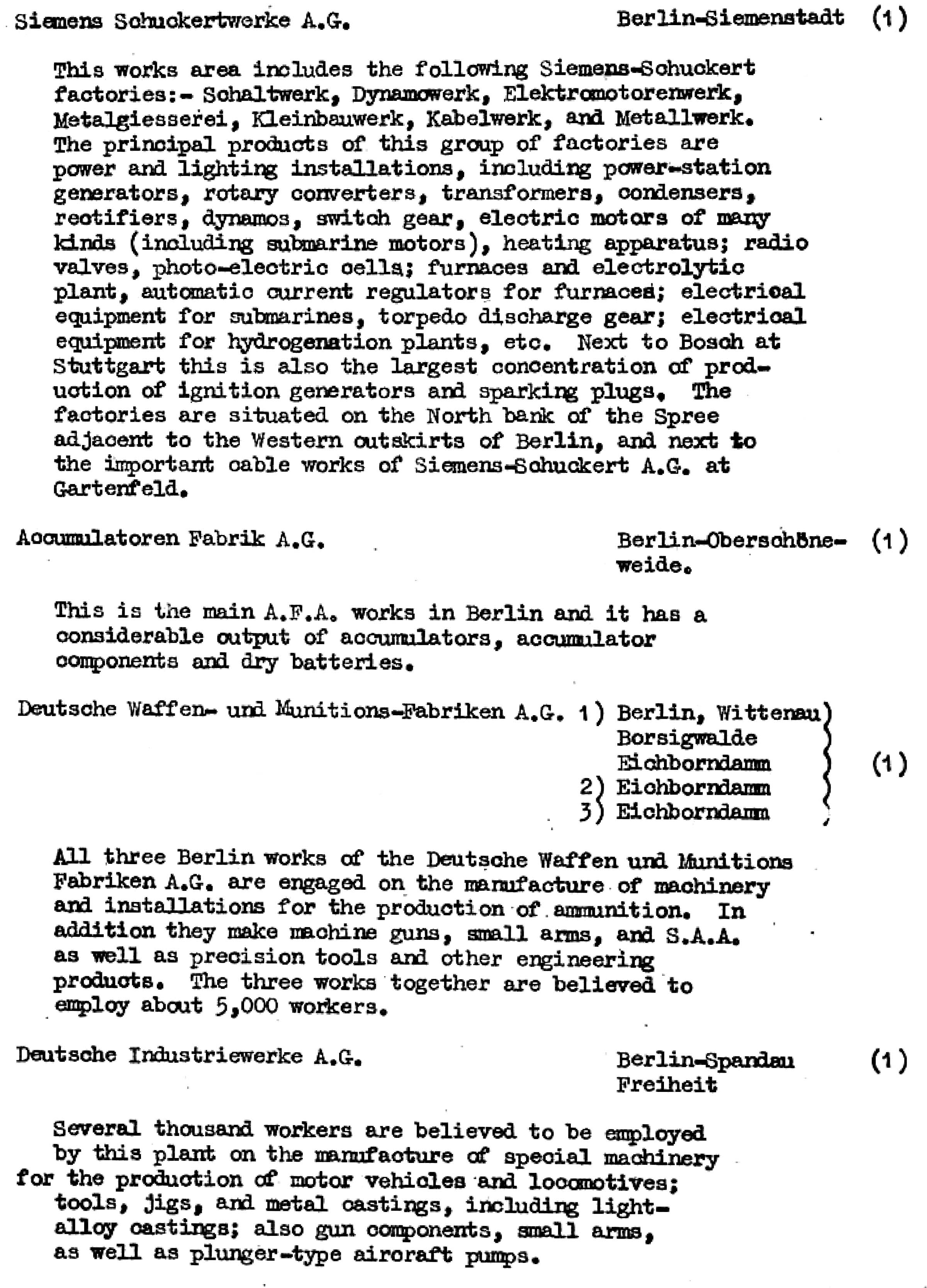 Die Ziele der alliierten Luftangriffe in Berlin im Zeiten Weltkrieg im Bomber's Baedeker - Originaldokument Seite 47