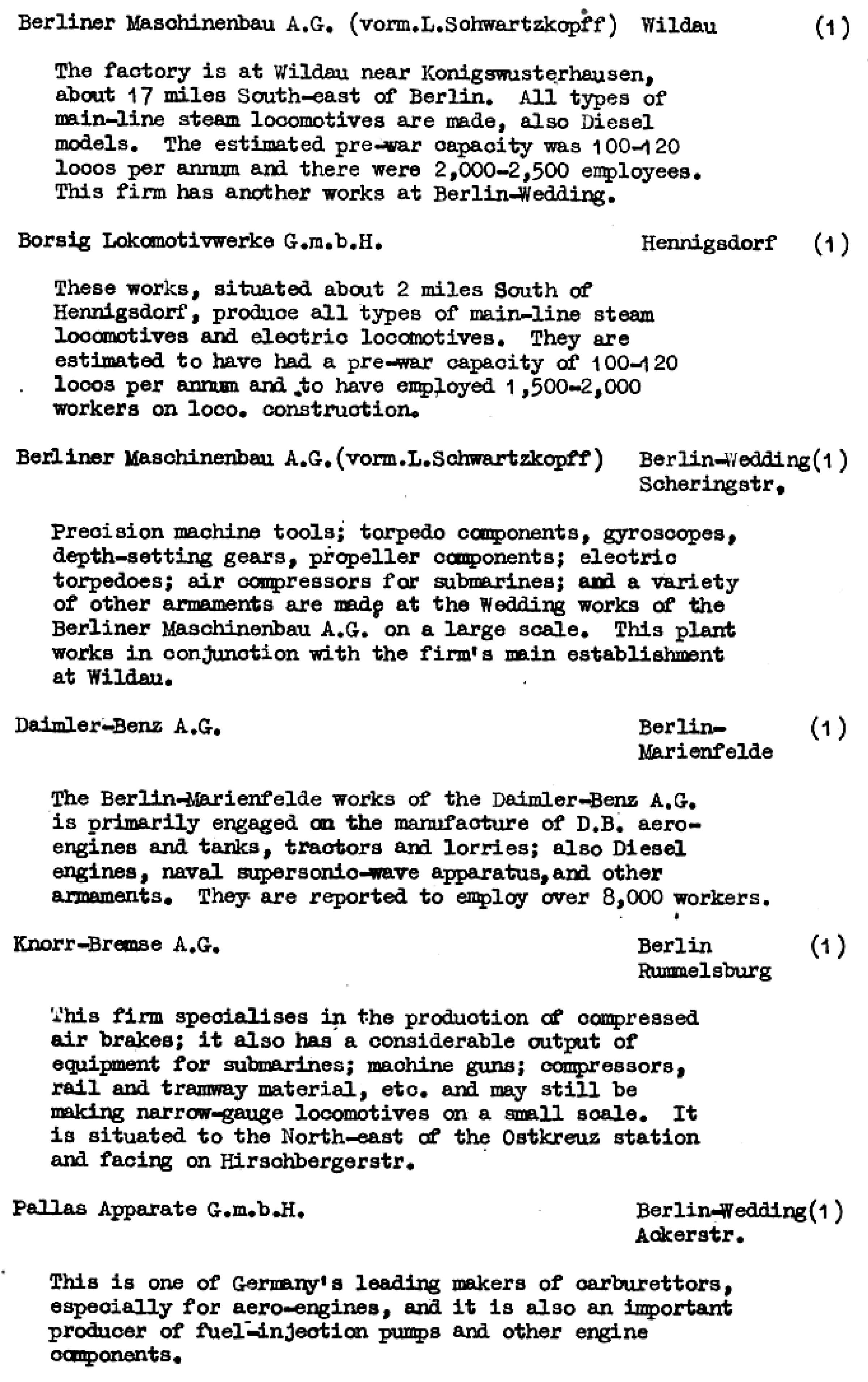 Die Ziele der alliierten Luftangriffe in Berlin im Zeiten Weltkrieg im Bomber's Baedeker - Originaldokument Seite 48