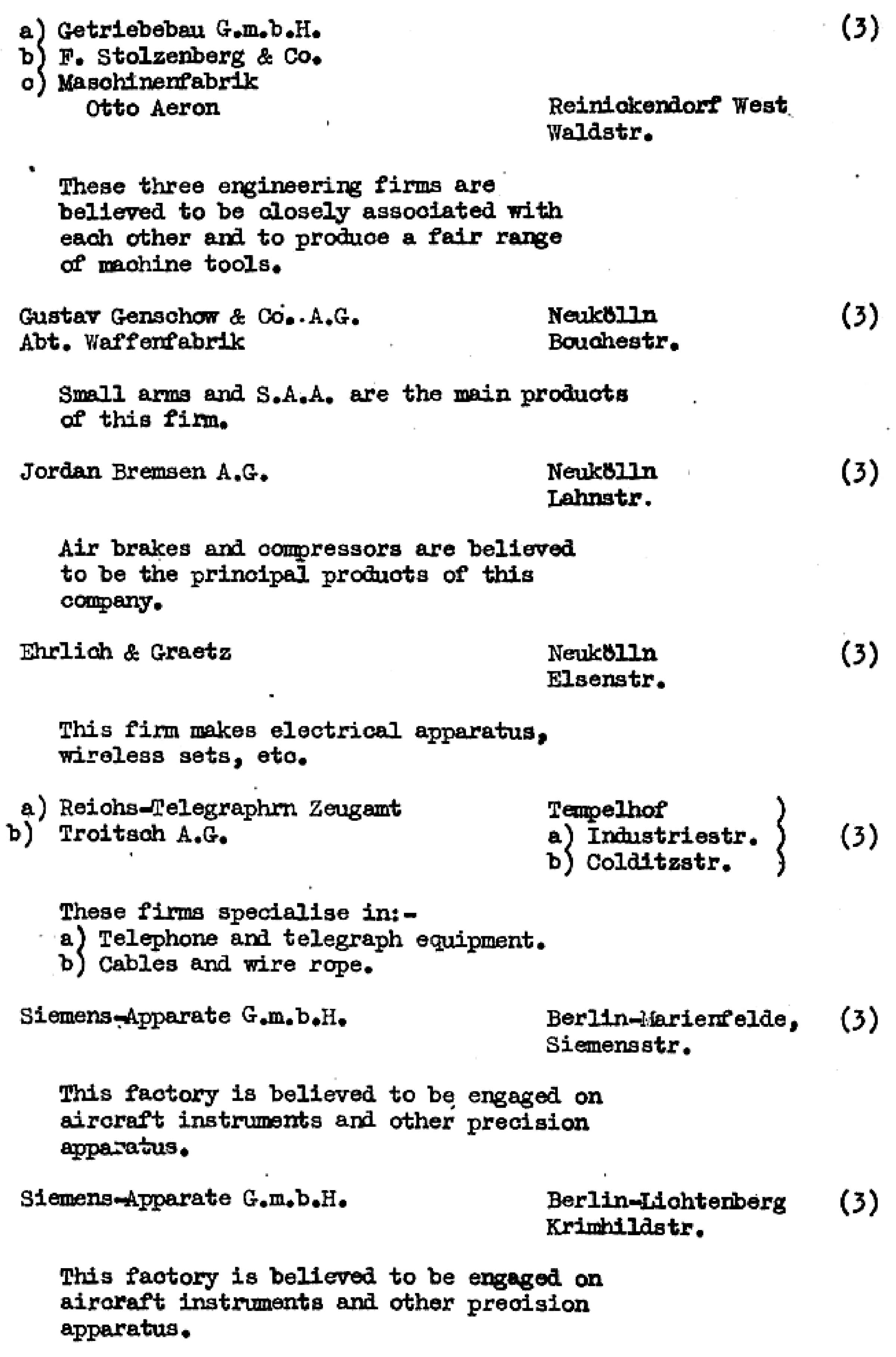 Die Ziele der alliierten Luftangriffe in Berlin im Zeiten Weltkrieg im Bomber's Baedeker - Originaldokument Seite 55