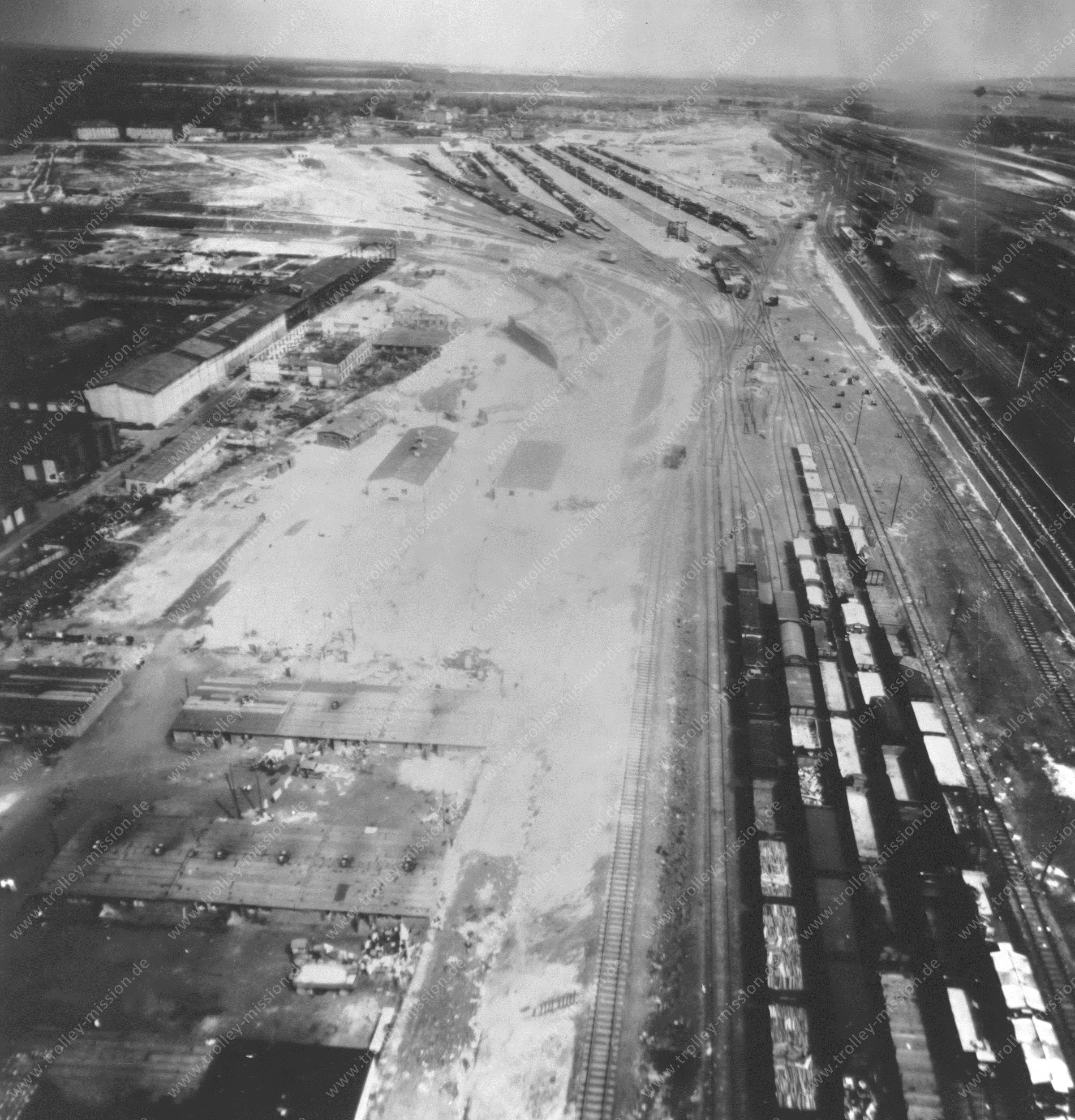 Luftaufnahme Güterbahnhof in Braunschweig 1945