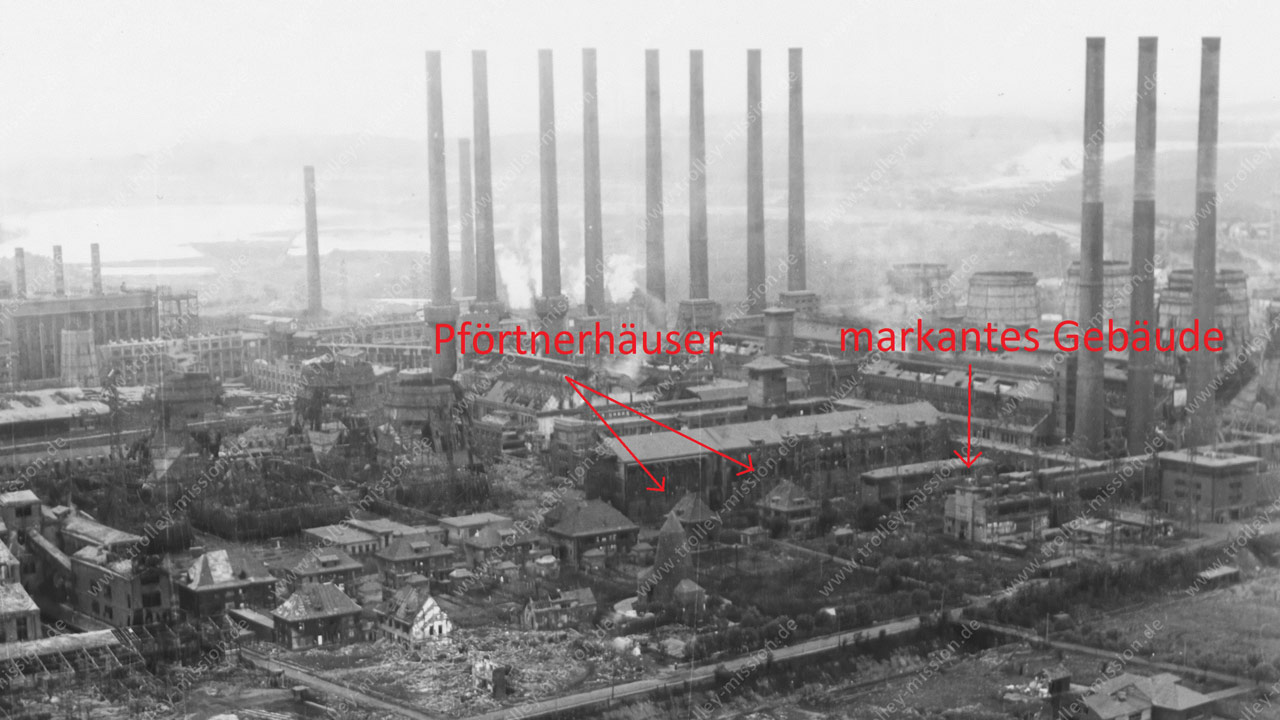 Kraftwerk Goldenberg in Hürth - Knapsack - Bildvergleich heute und 1945