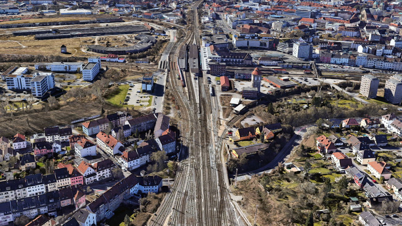 Hauptbahnhof Osnabrück - Vergleichbild mit Google Maps