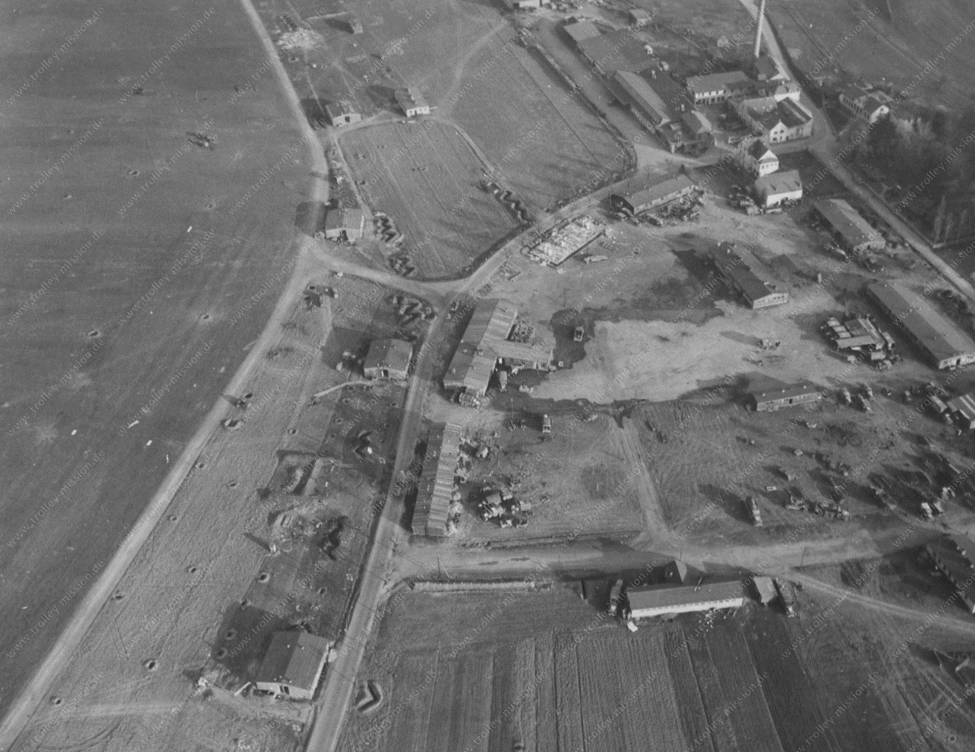 Flugplatz Mendig 1945 - Luftaufnahme aus dem Zweiten Weltkrieg