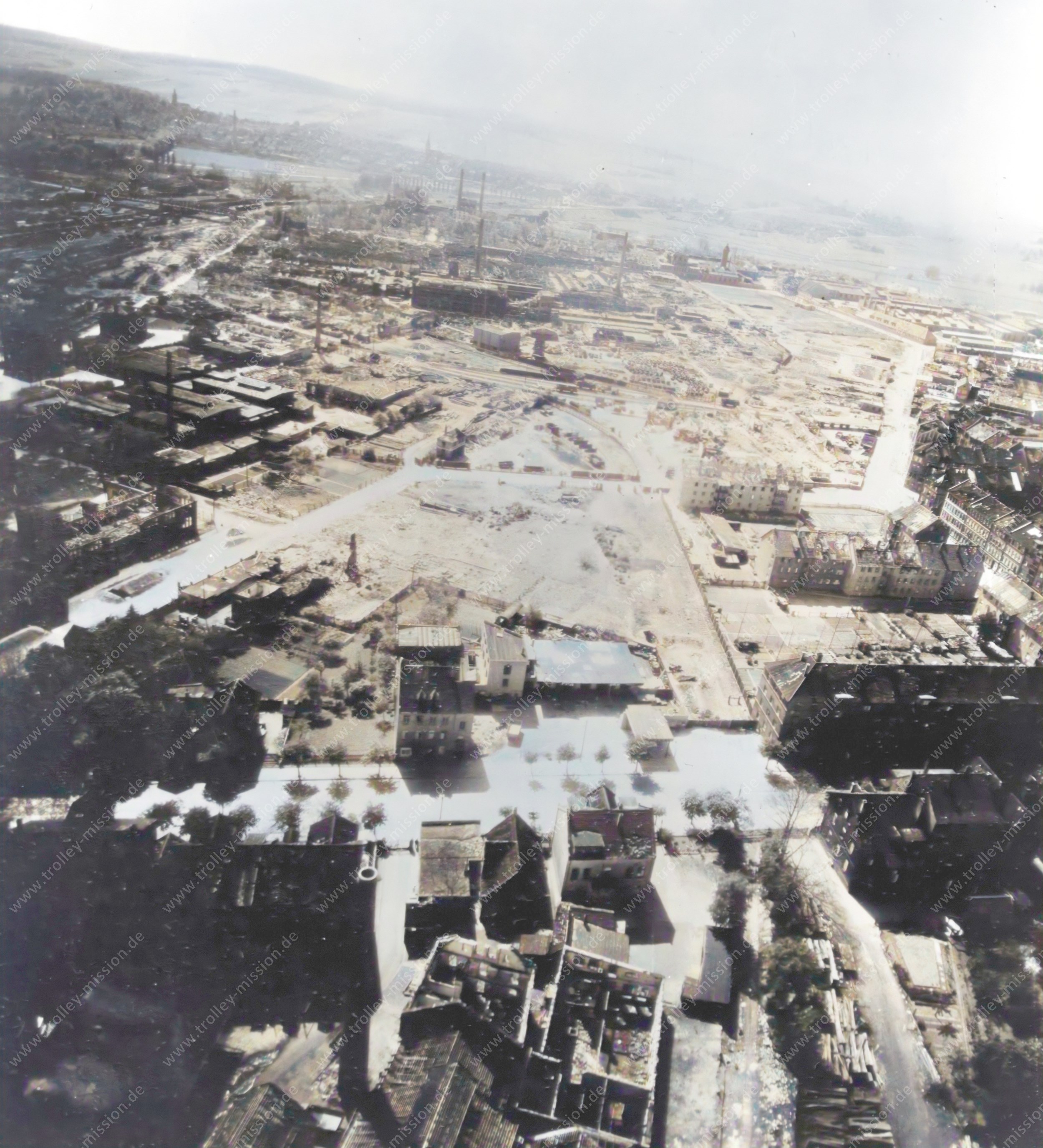Luftbild Hildesheim 1945 - Gewerbegebiet Mitte