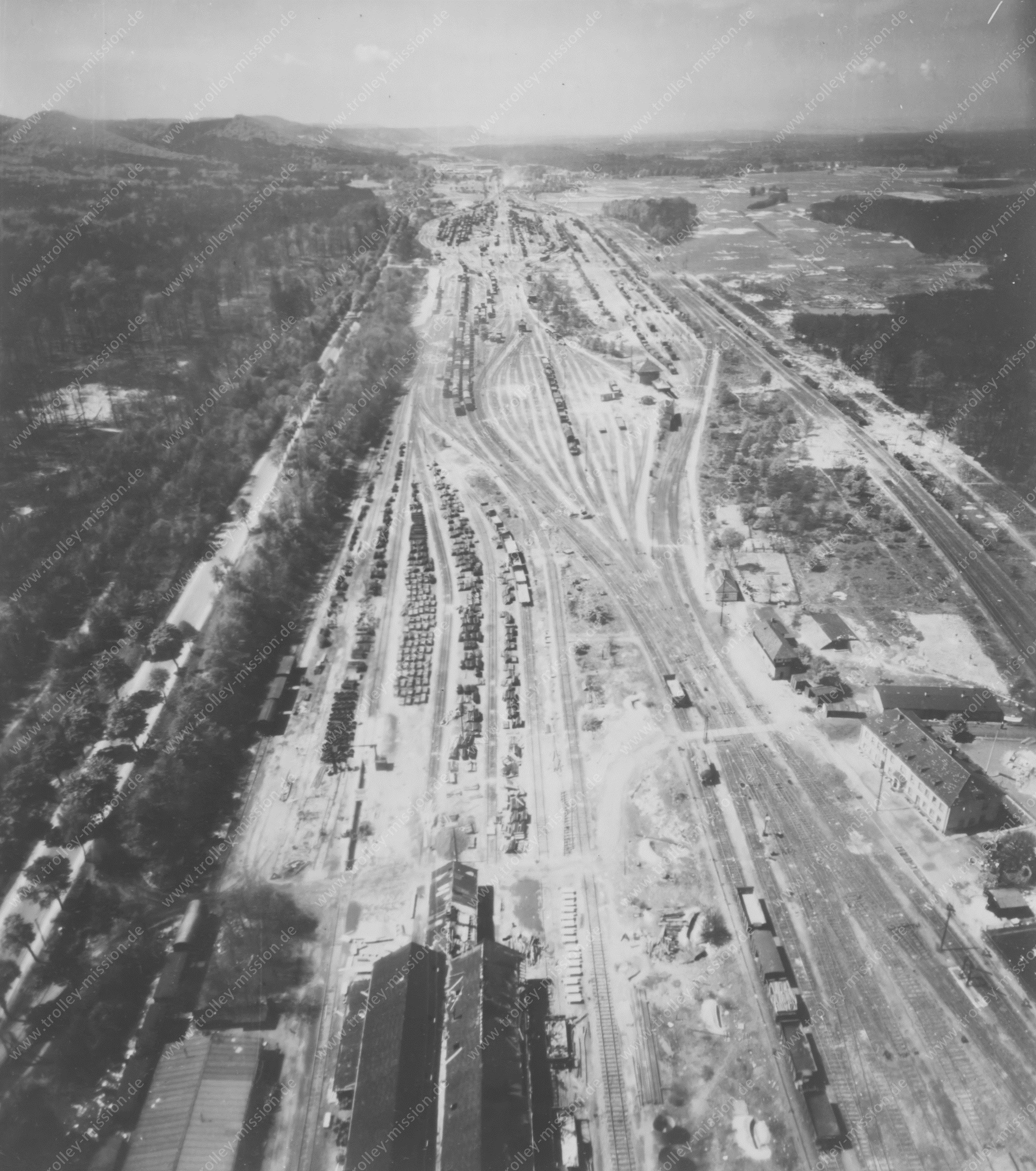 Luftbild Rangierbahnhof Einsiedlerhof Kaiserslautern 1945