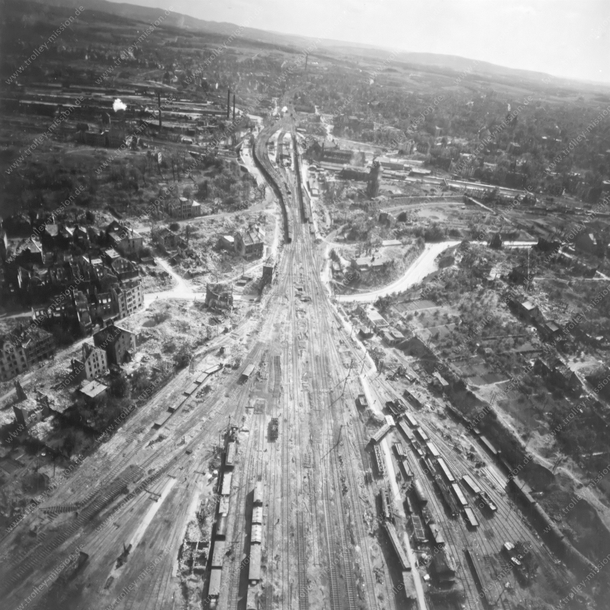 Luftaufnahme von Osnabrück im Zweiten Weltkrieg