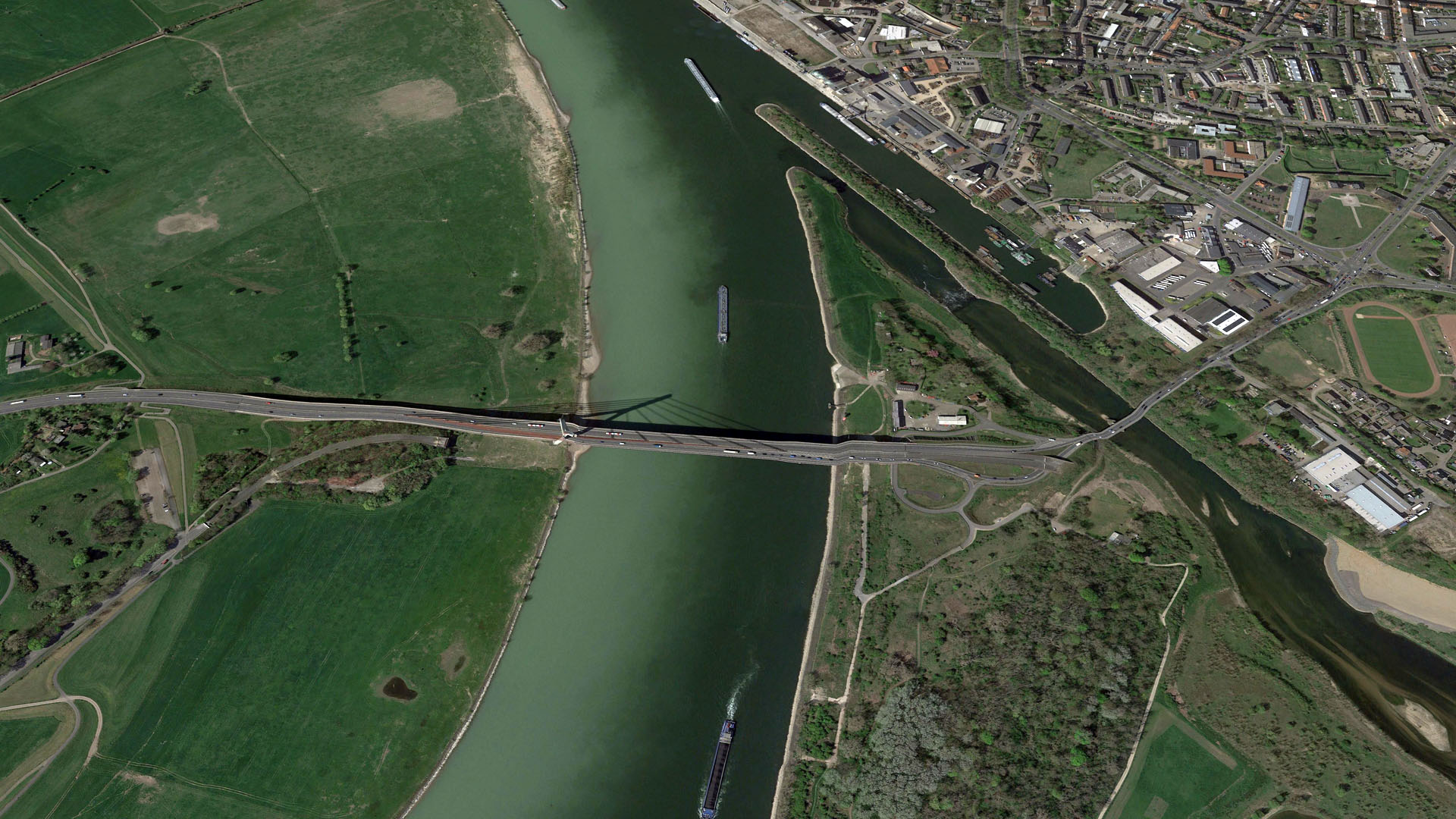 Rheinbabenbrücke 2021 via Google Earth