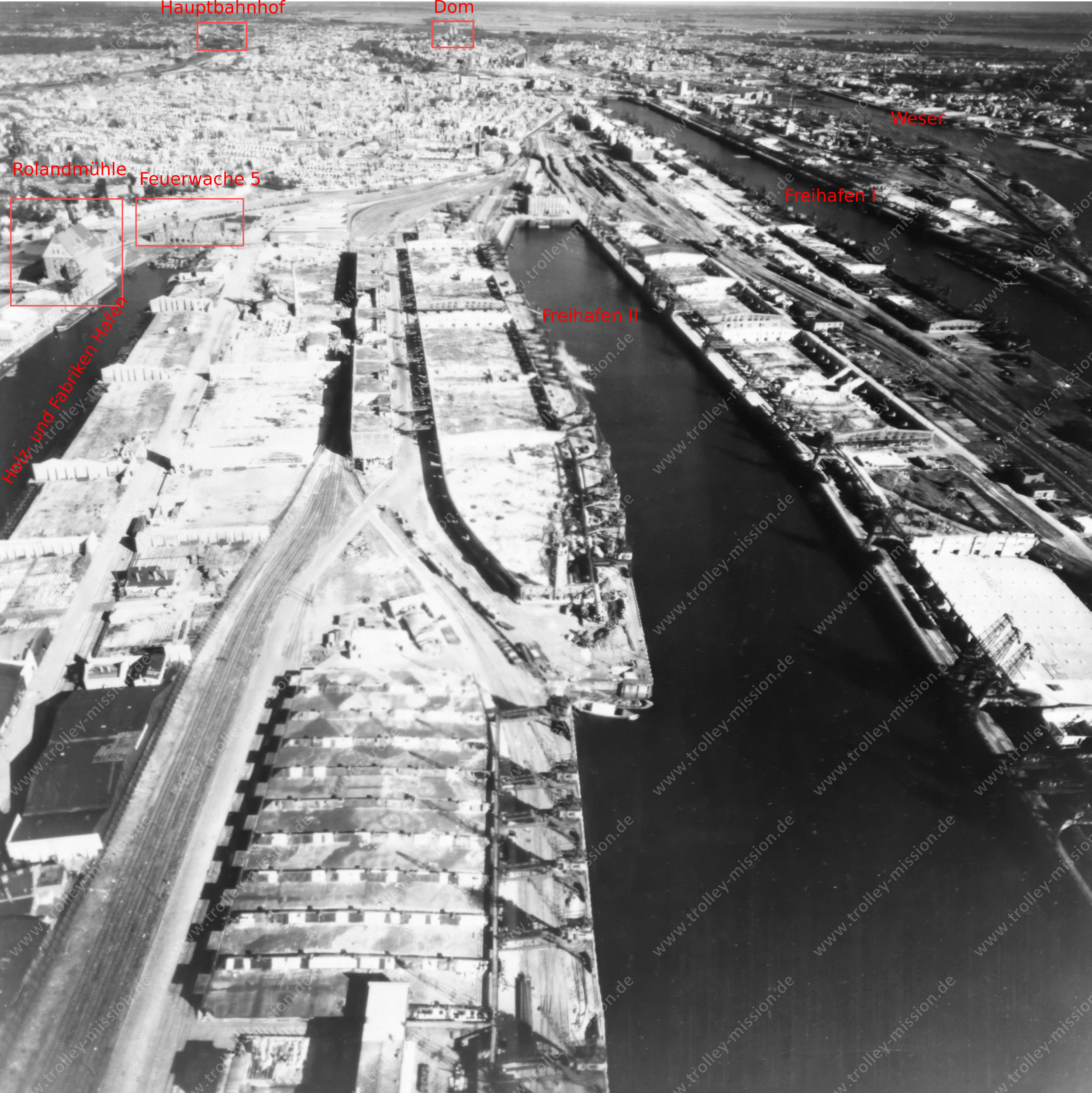 Bremen Holz- und Fabrikenhafen nach dem Zweiten Weltkrieg
