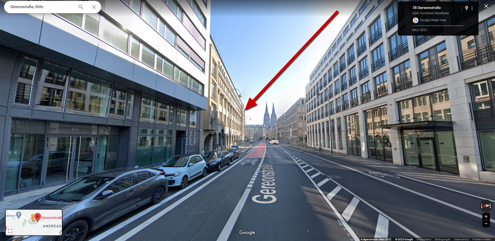 Gereonshaus in Köln mit Google Street View