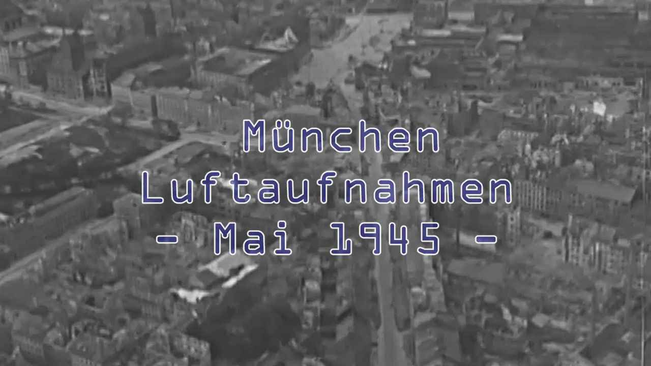 Eine Rarität - München Luftaufnahmen 1945 - Schäden der Weltkriegsbomben und Fliegerbomben