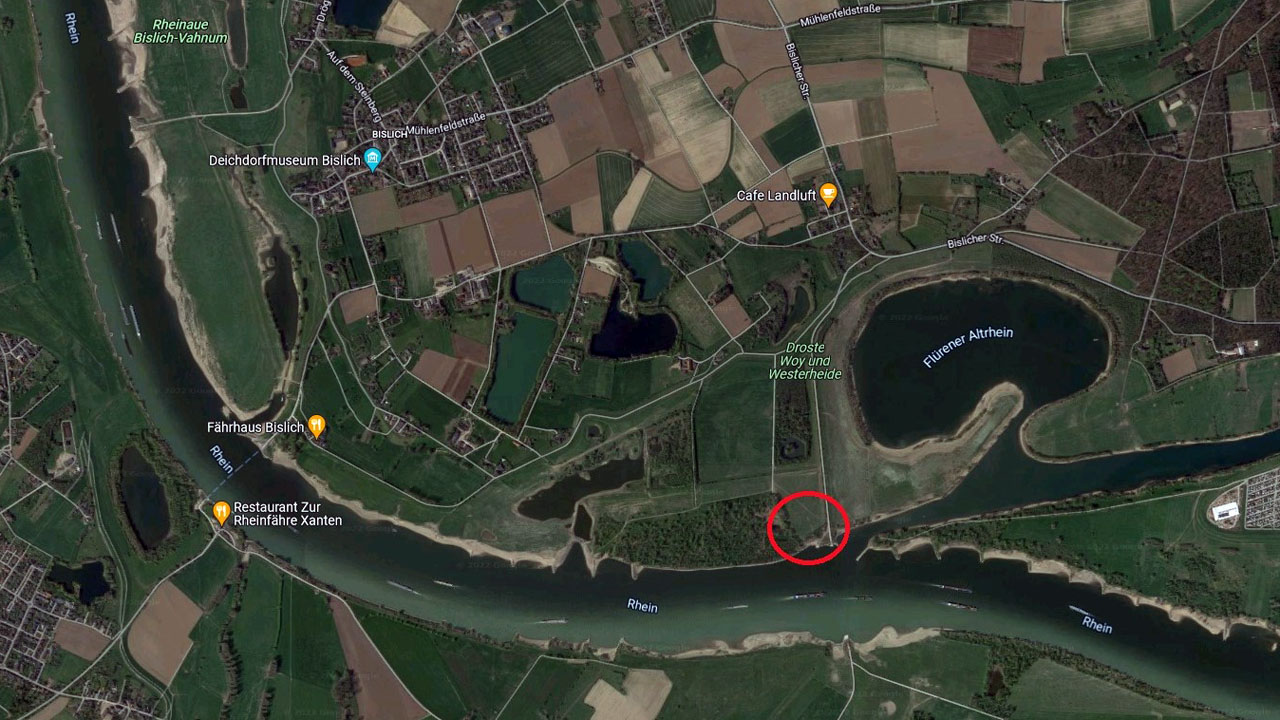 Satellitenbild Naturschutzgebiet Droste im Ortsteil Bislich von Wesel