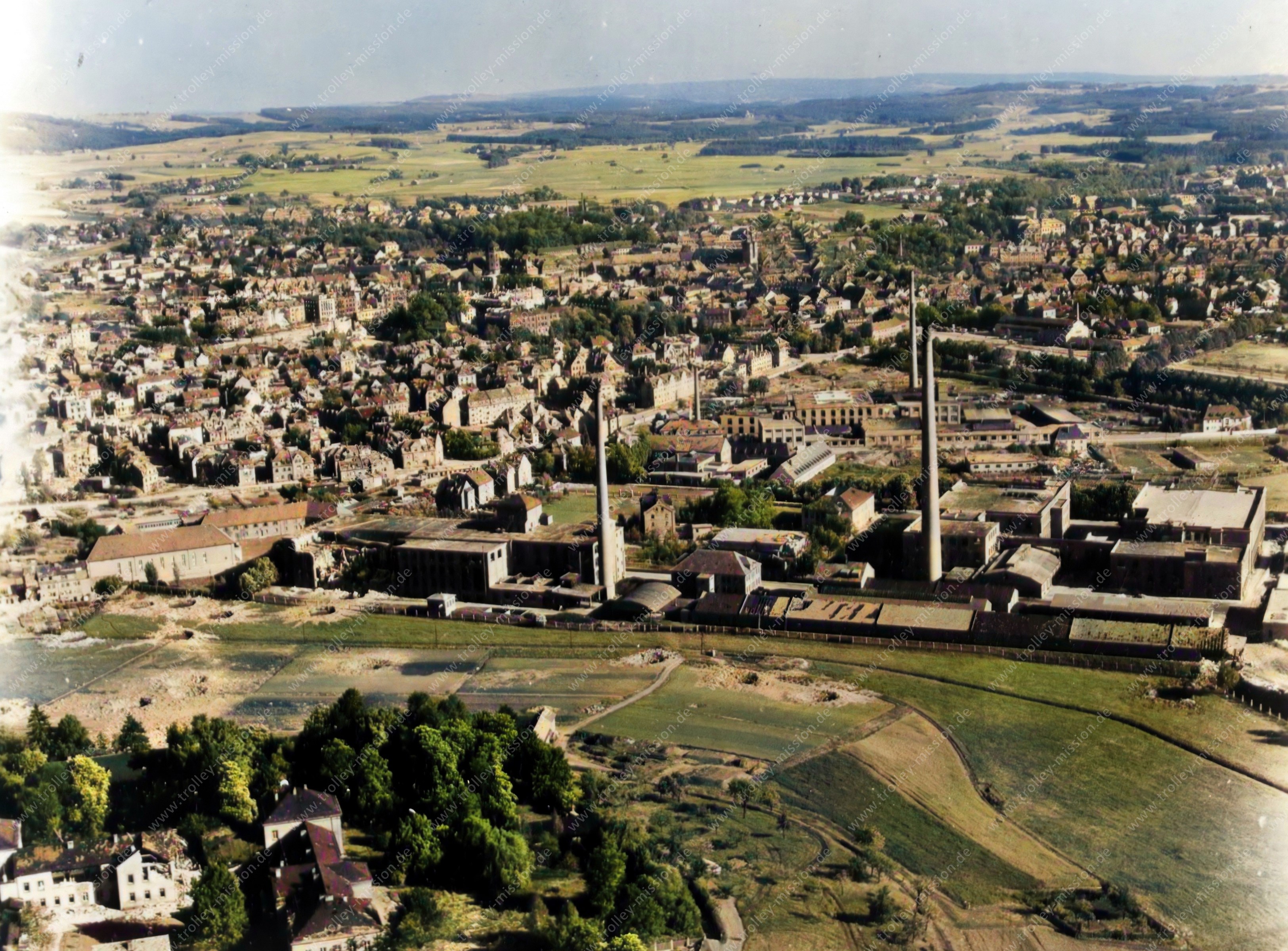 Luftbild Neue Baumwollen-Spinnerei Bayreuth 1945