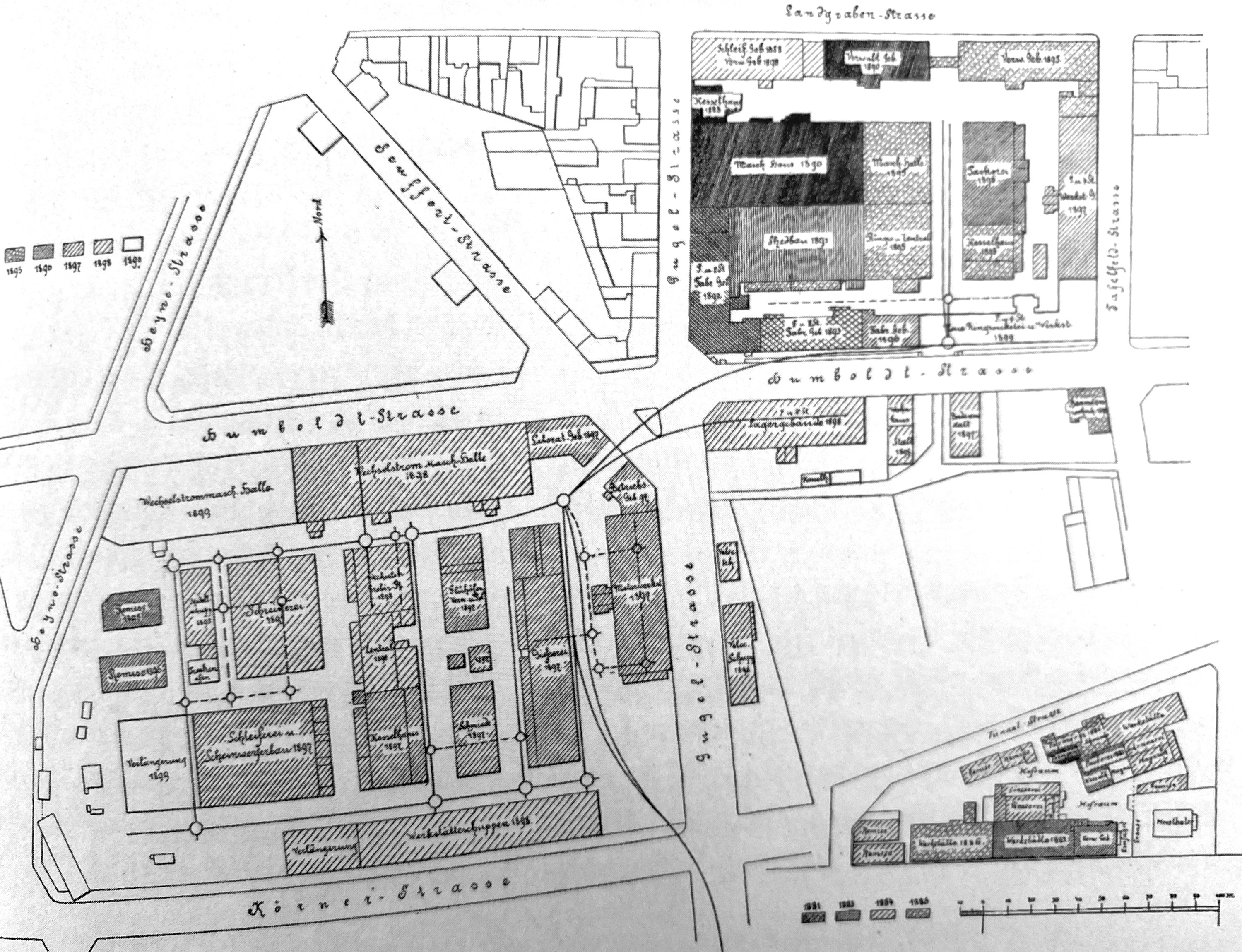 Alter Plan der Siemens-Schuckertwerke in Nürnberg