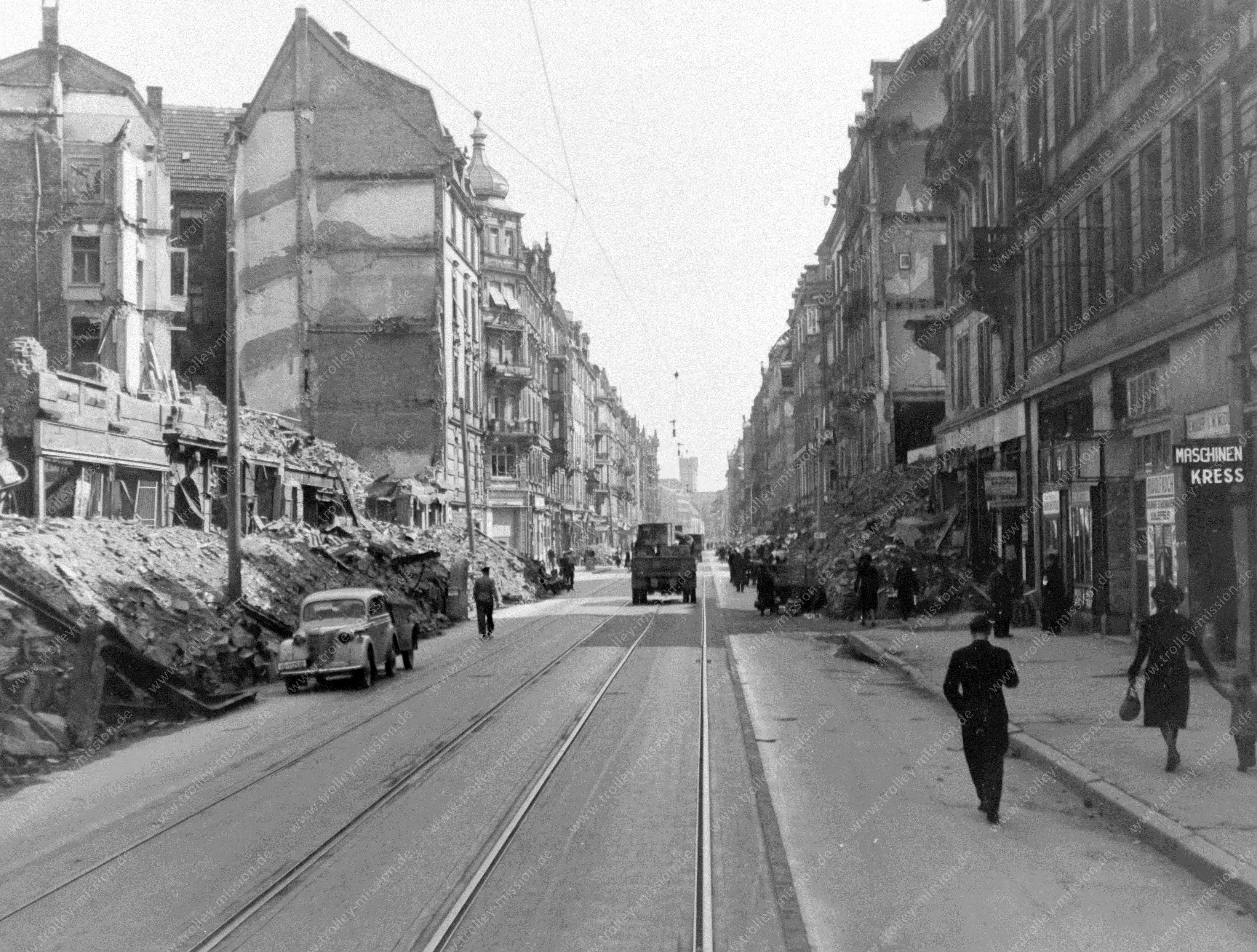 Frankfurter Altstadt 1945 - Münchener Straße (ehemals Kronprinzenstraße)