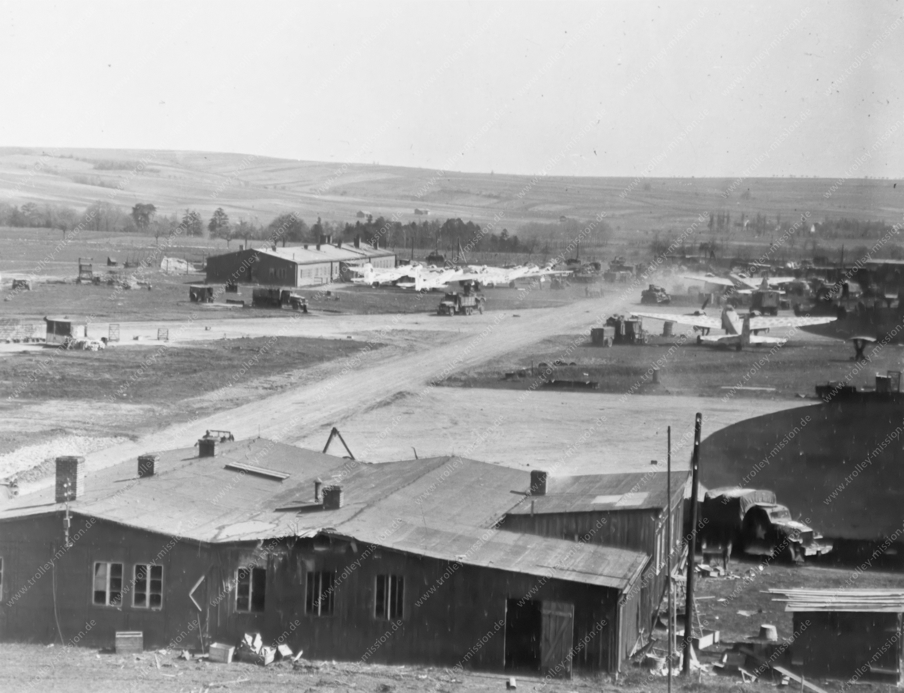 Flugplatz Langensalza nach der Eroberung durch die US Armee