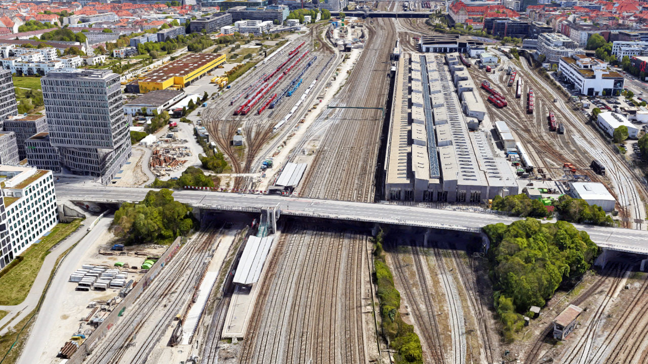 Gleisanlagen zwischen Pasing und Münchnen Hauptbahnhof