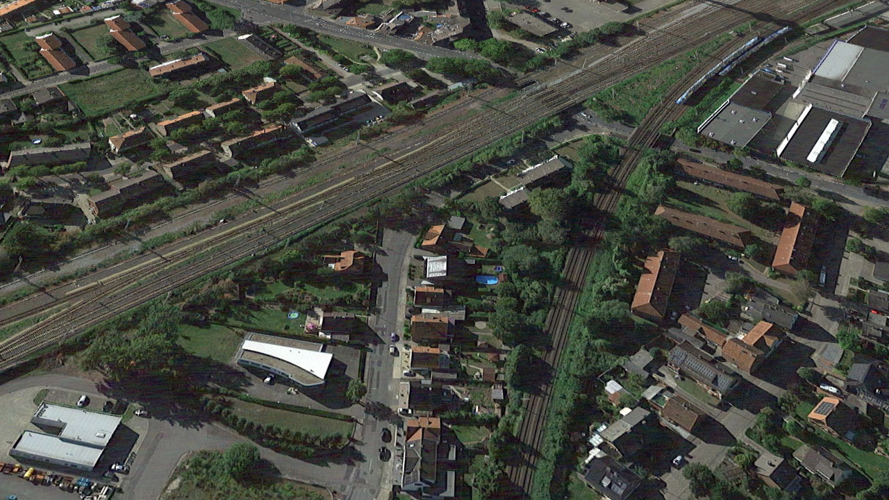 Rheine - Hafenbahn - Hedwigstraße - Hauenhorster Straße - Ansicht mit Google Earth