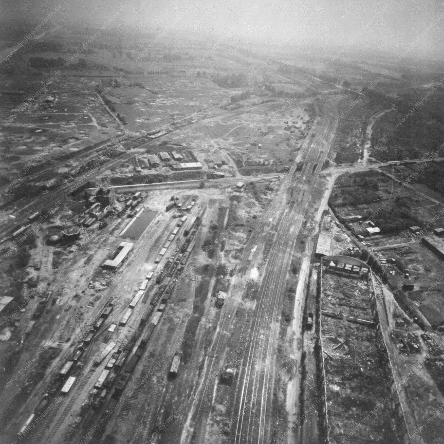 Originale Schwarzweiß-Aufnahme 1945 - Münster Hauptbahnhof