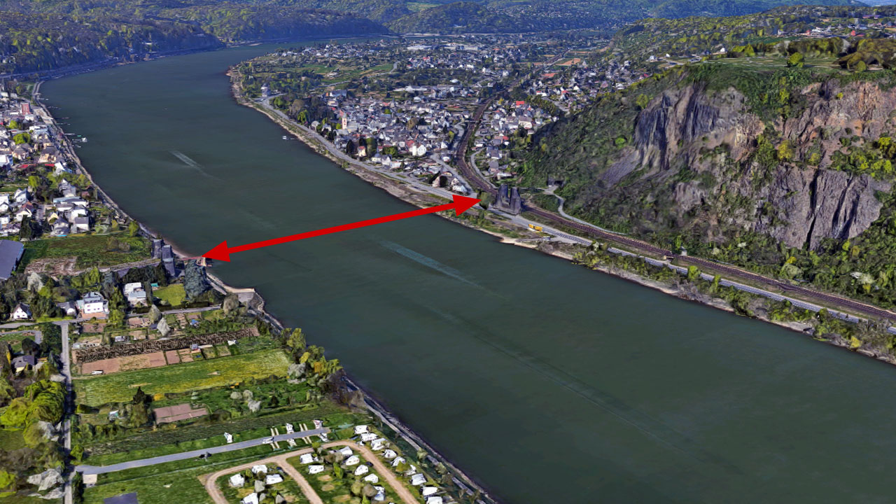 Vergleichsbild heute und damals - Brücke von Remagen (Ludendorff-Brücke) und Erpeler Ley am Rhein