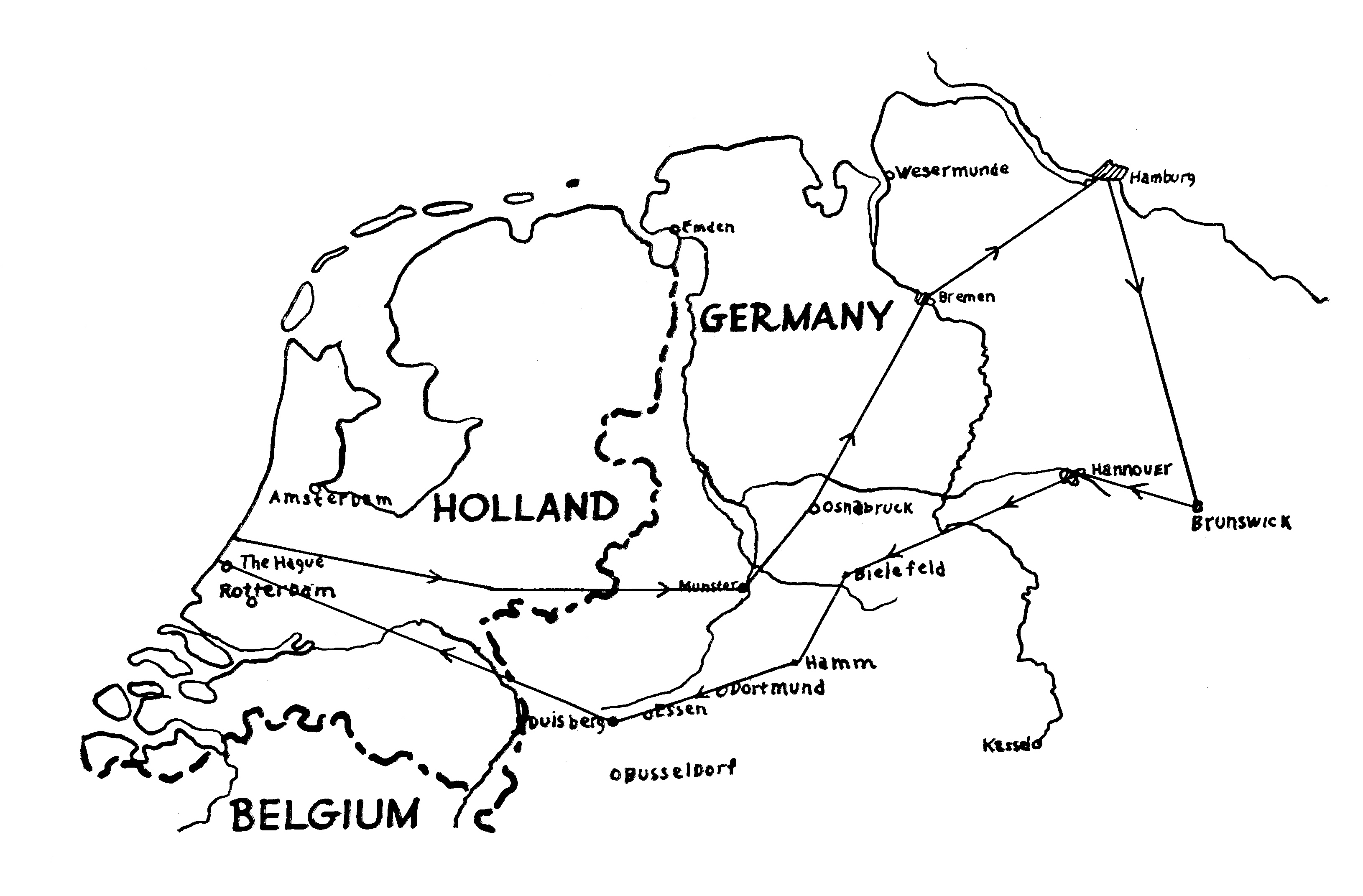 Northern flight route - Trolley Mission 1945