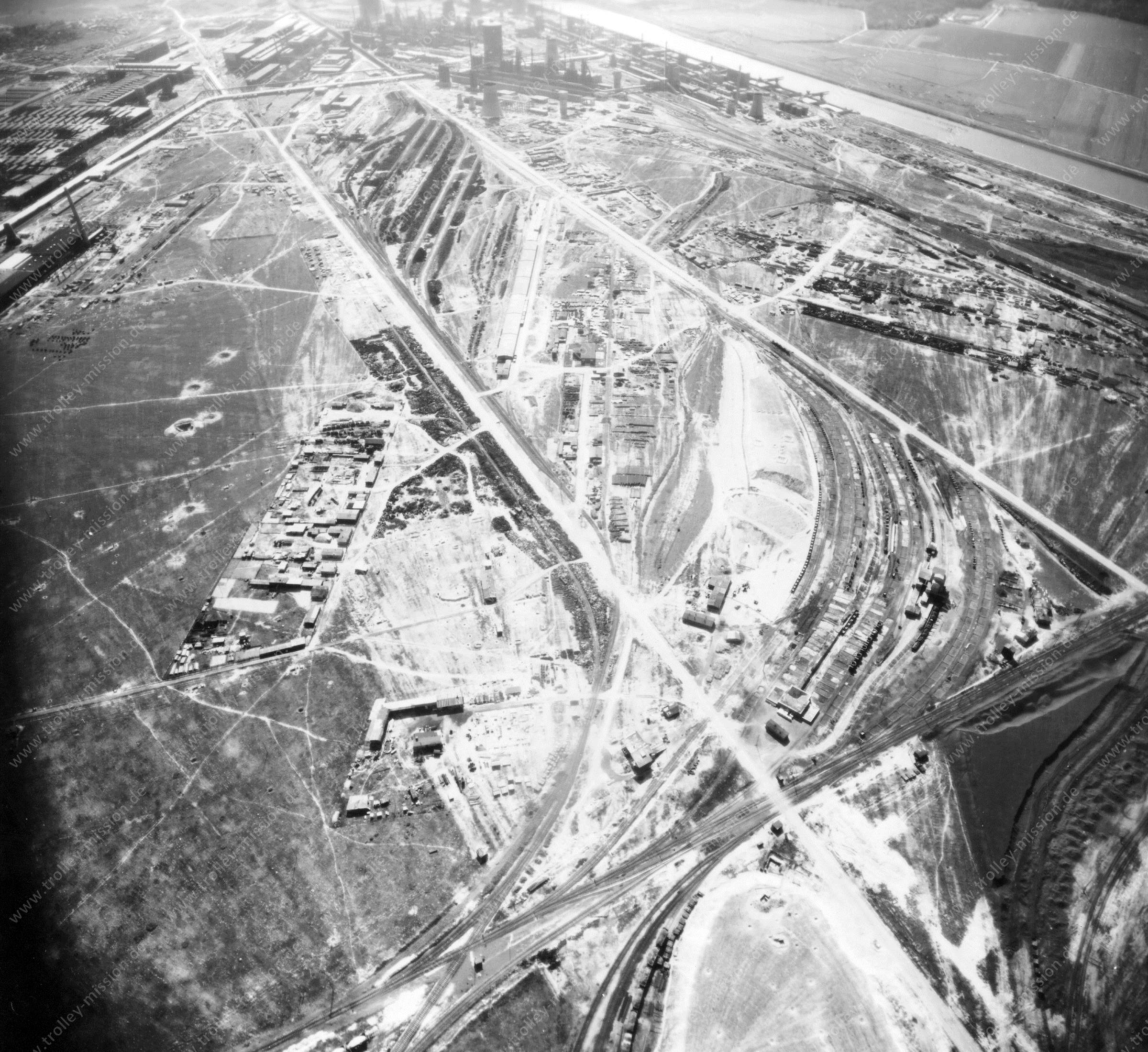 Salzgitter Reichswerke Hermann Göring from above: Aerial view after Allied air raids in World War II