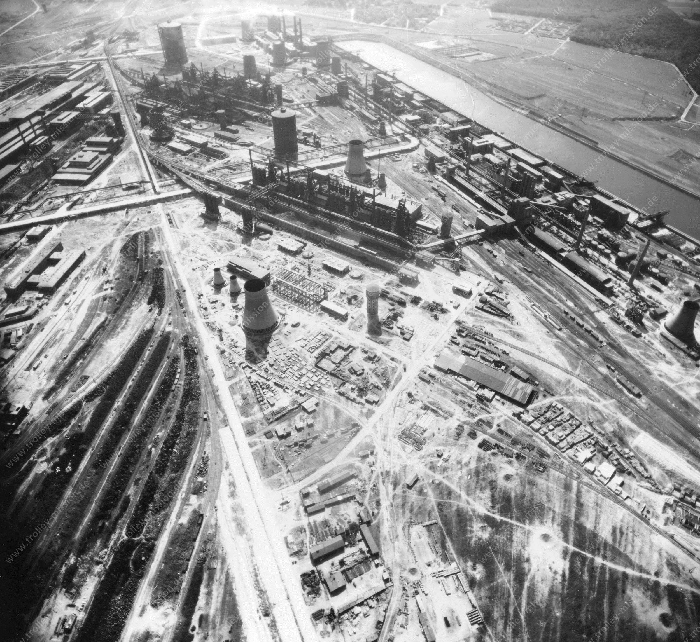 Salzgitter Reichswerke Hermann Göring from above: Aerial view after Allied air raids in World War II
