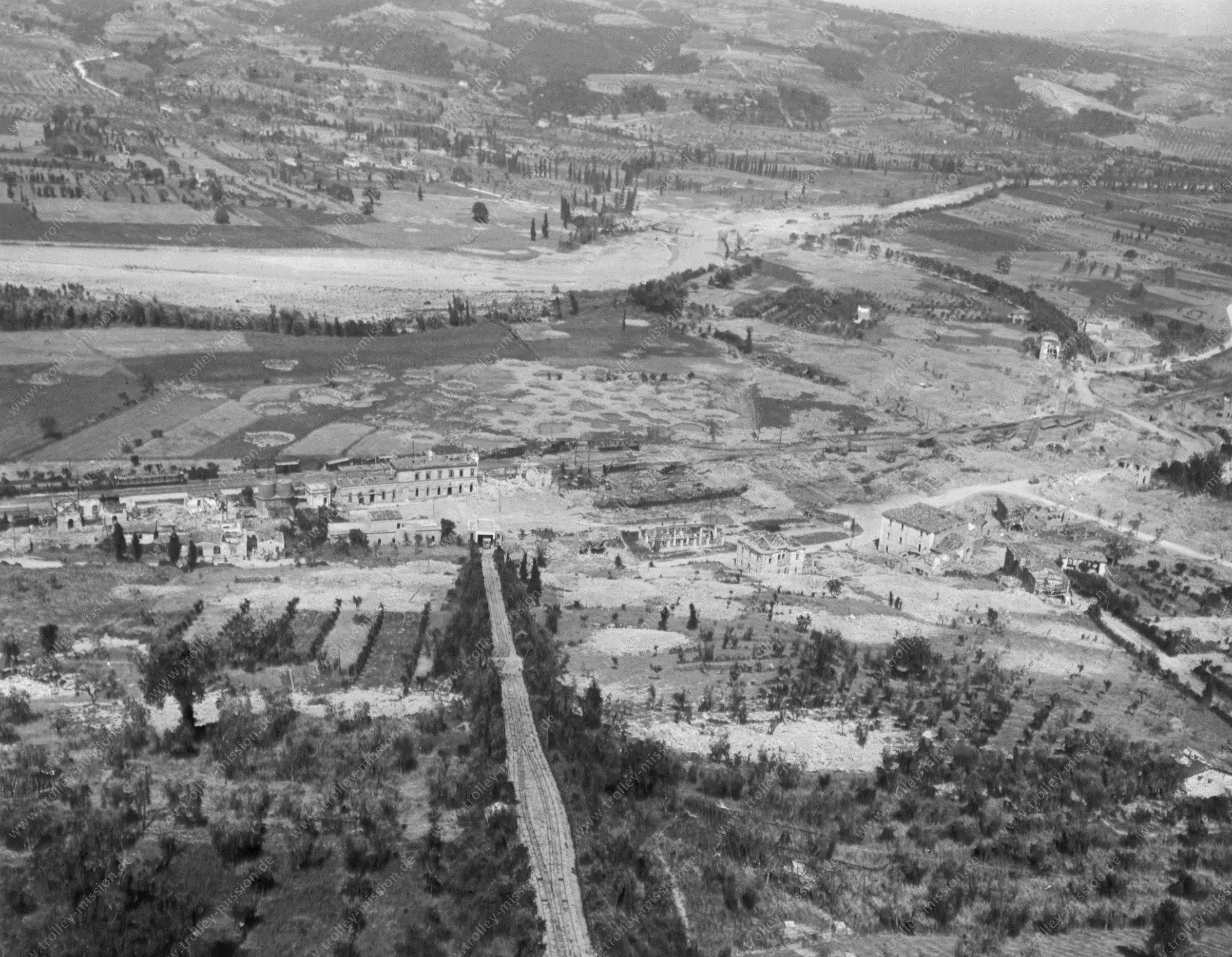 Vista Aerea della Funicolare di Orvieto nella Seconda Guerra Mondiale