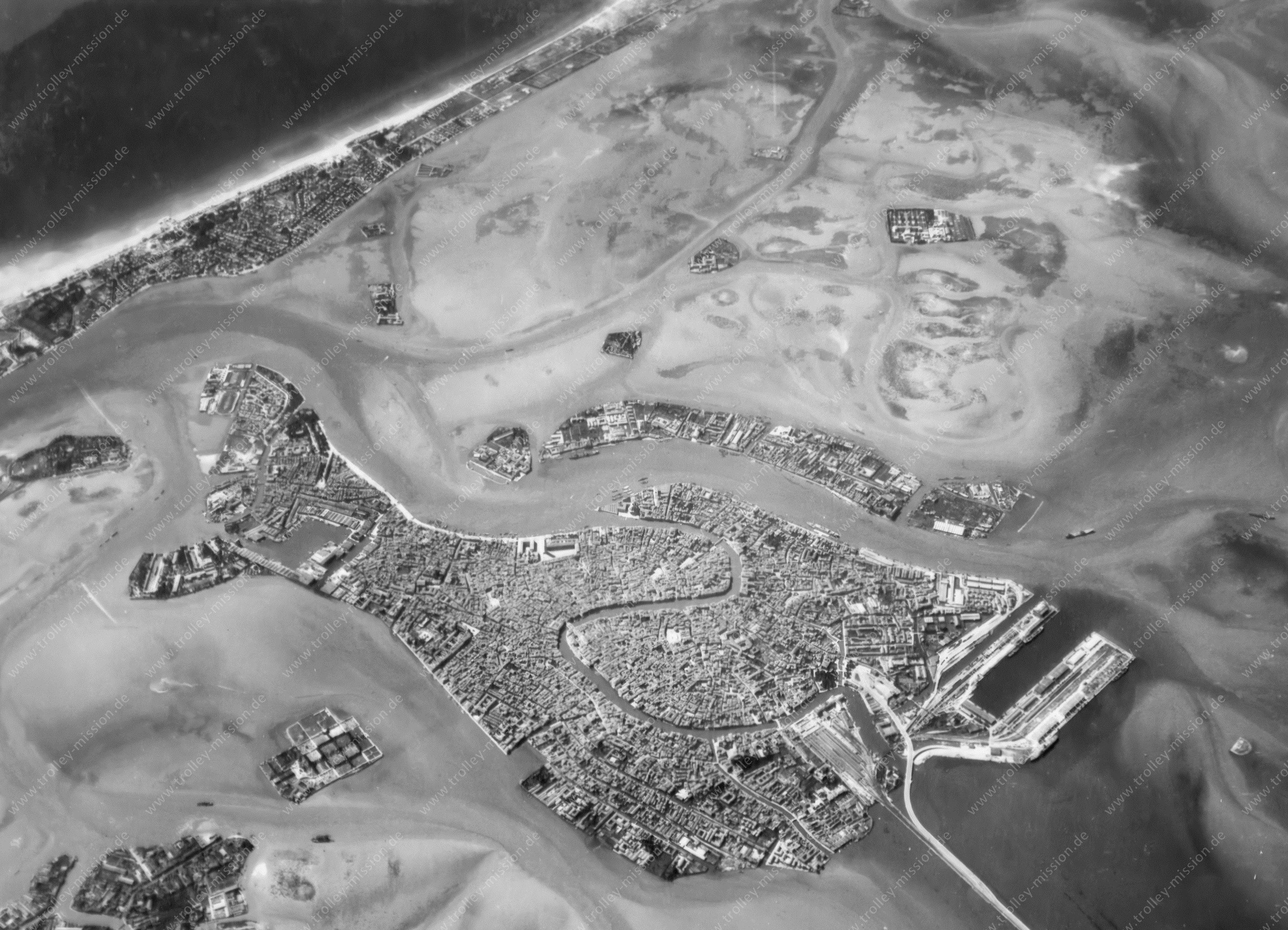Vista aerea di Venezia durante la Seconda Guerra Mondiale
