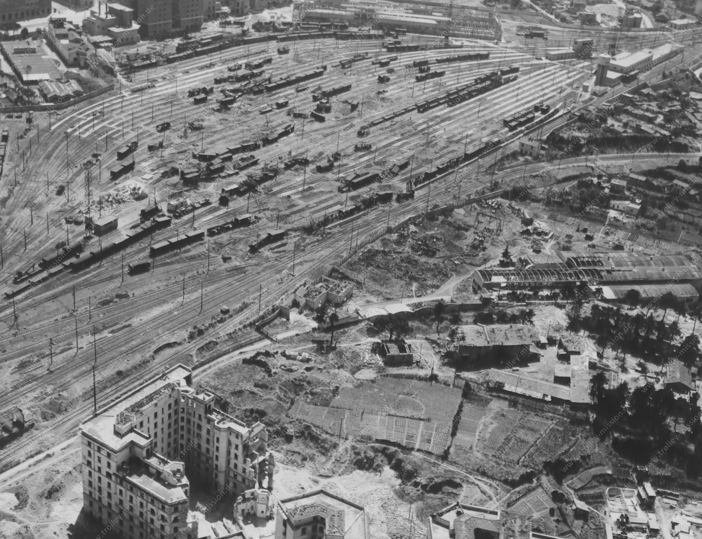 Roma 1943 - Veduta del grande parco di smistamento della Prenestina